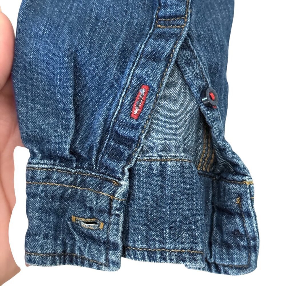 H&M GIRLS DENIM BUTTON DOWN SHIRT - Picture 5 of 6